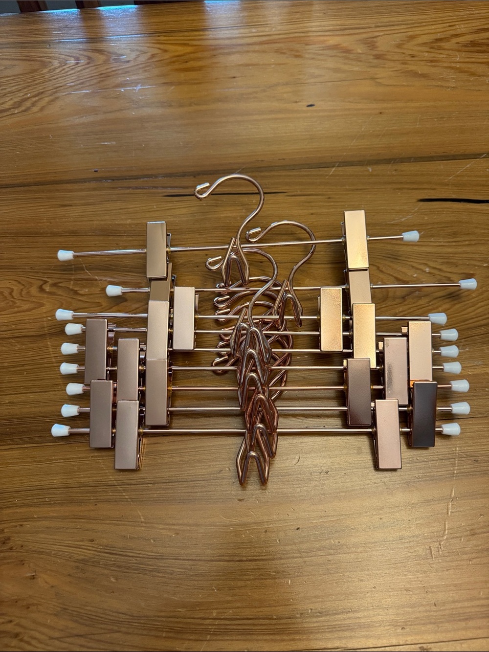 10 Rose gold 13 inch hangers with clips